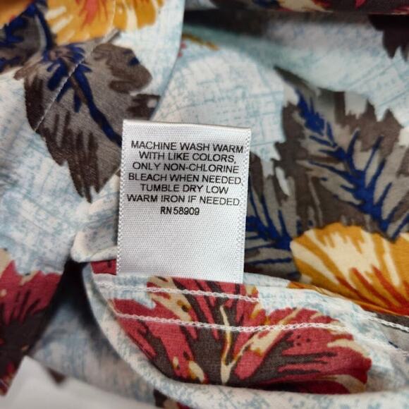 Cremieux Classics Mens Supima Cotton Shirt Size XL Blue Floral Casual Preppy - Picture 7 of 7